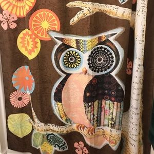 Owl shower curtain set